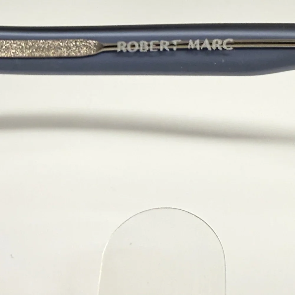 Robert Marc 608-108 Sunglasses Handmade in France Navy Blue Square Rose Lens